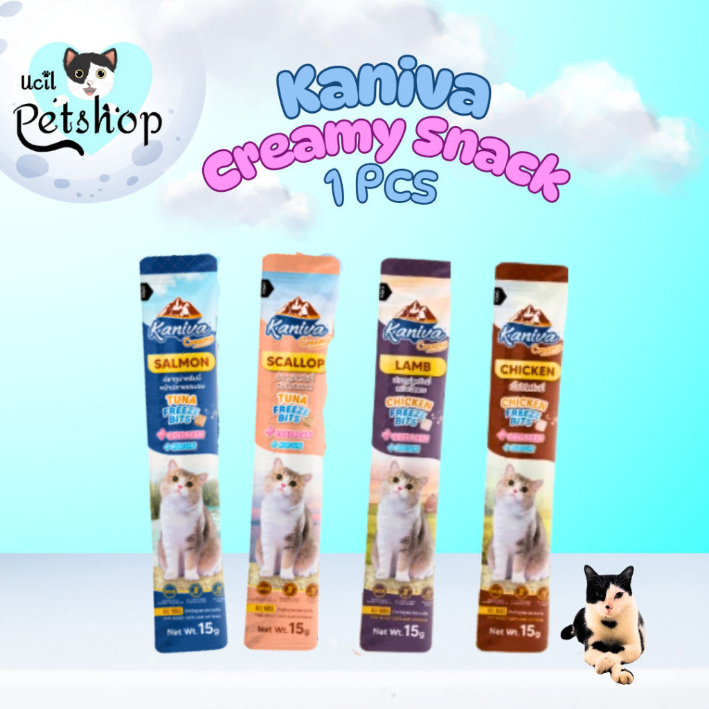 Kaniva Creamy Treats (1 PCS) Snack 15gr ECER For Cat Kucing