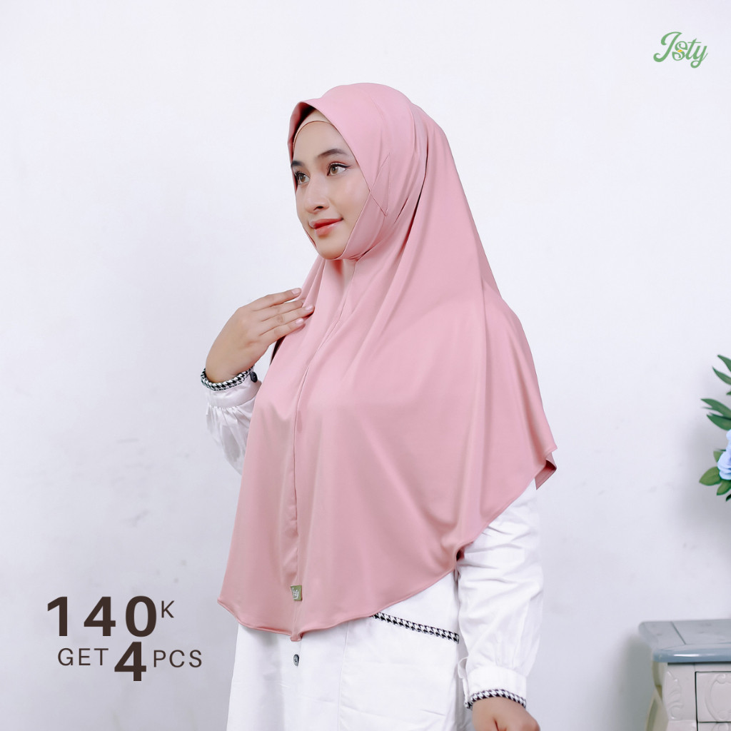 ISTY Hijab Official - 140K GET 4 Qinara (XL) Bergo Dagu Malaysia Jersey Premium/Bergo Dagu Malaysia 