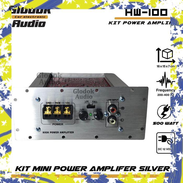 Kit power amplifier Bass Tube Subwoofer power amplifier 500 watts Dc 12 Volt silver