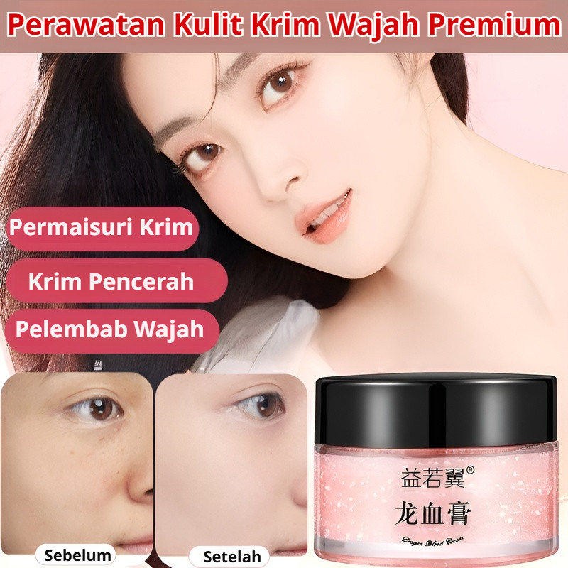Glowing Instan & Melembapkan 24 Jam JS Retinol Placenta Dragon Blood Krim Wajah Siang/Malam / Skinca