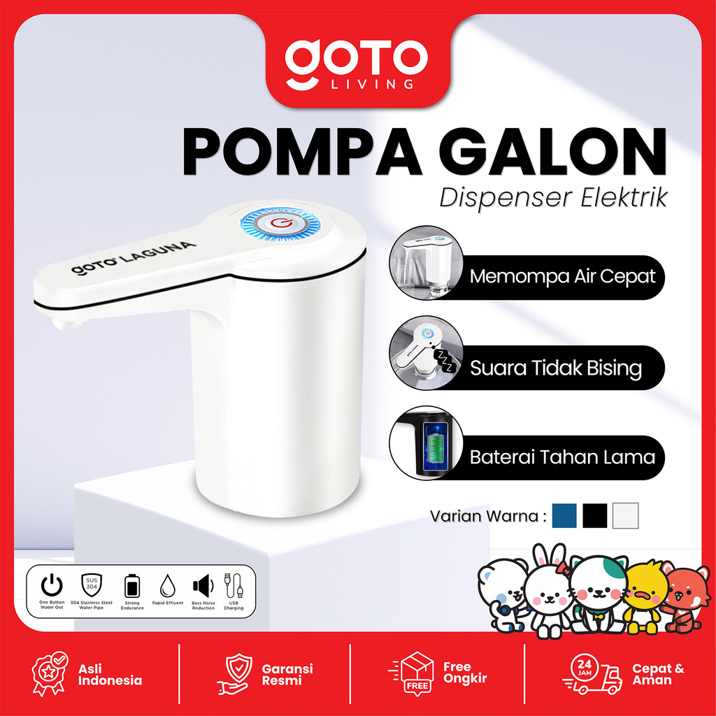GOTO Laguna Pompa Galon Elektrik USB Dispenser Air Otomatis Praktis