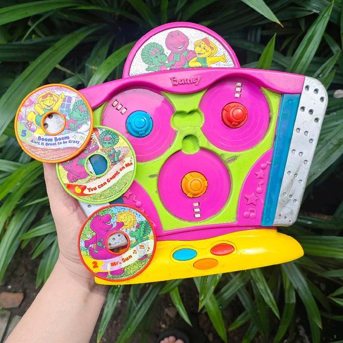 Mainan Anak Barney Super Singing CD Player Musical Toy Original Fisher Price Junk Matot Anggap Displ