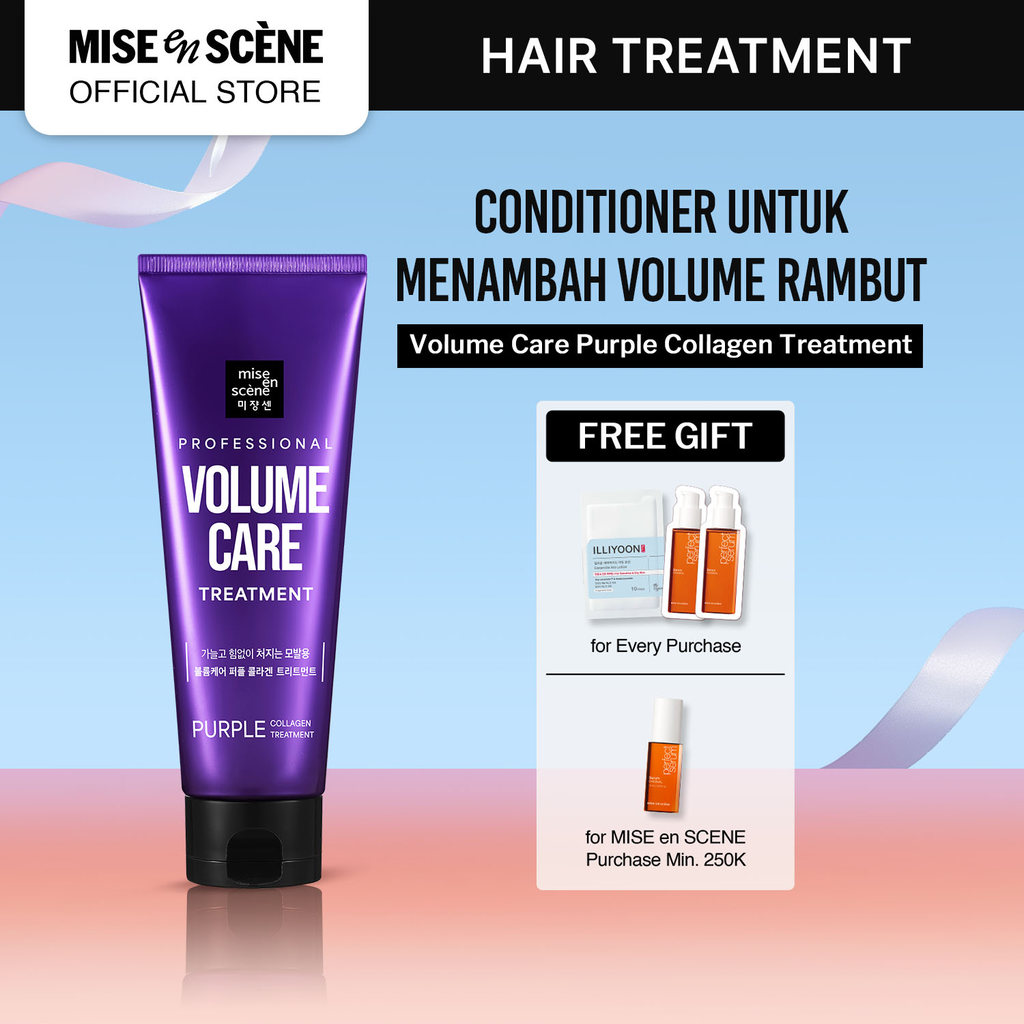 mise en scene Volume Care Collagen Treatment 180ml - Masker Rambut Untuk Rambut Tipis, Lepek dan Ron