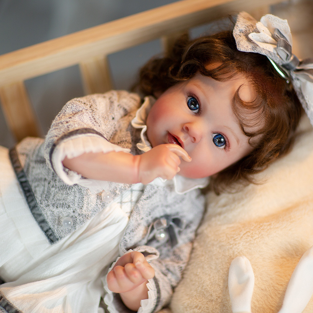 60cm Baby Doll Meadow Girl Full Vinyl Body 100% handmade 3D Skin Collectible Art Doll Toy Birthday C