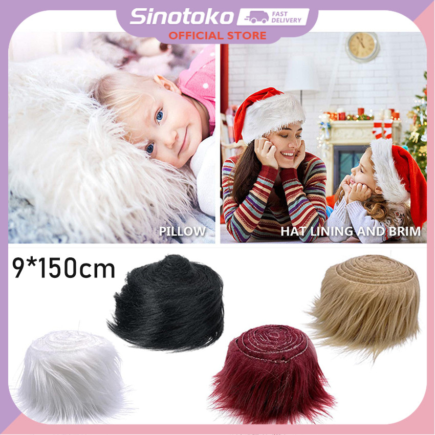 Kain Bulu Rasfur Korea Lembut Panjang – Meteran 1.5m, DIY Boneka/Jenggot Palsu