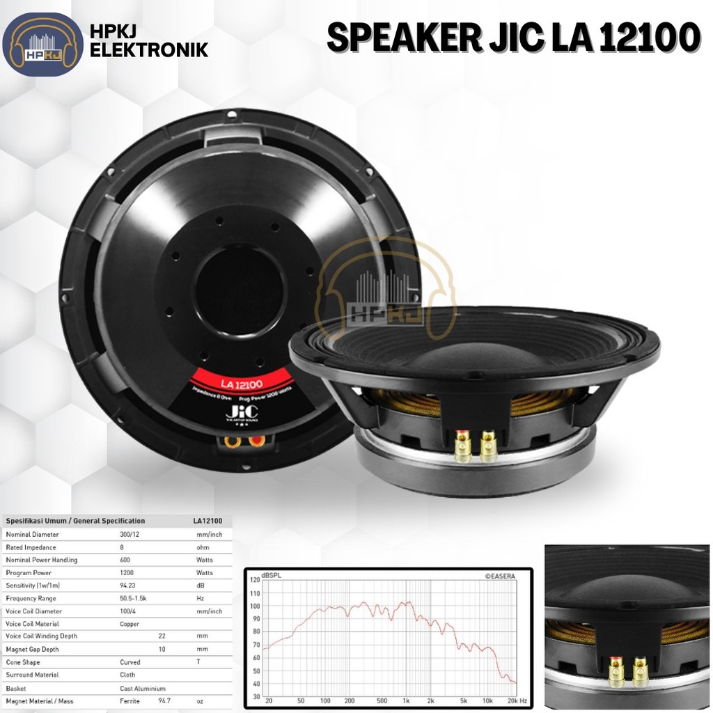 SPEAKER KOMPONEN JIC 12 INCH LA 12100 Speaker JIC LA 12100 LA12100 12INCH