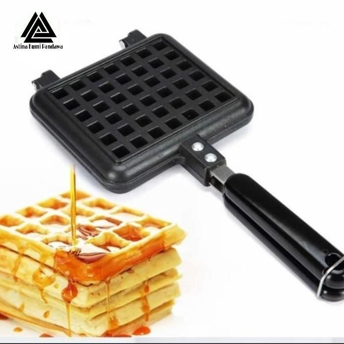 cetakan waffle kompor teflon