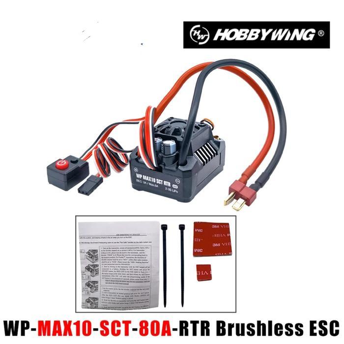 ESC Brushless HOBBYWING Max10 80A RTR RC 1/10 1/12 Tamiya HSP LC WL by Urbanite store