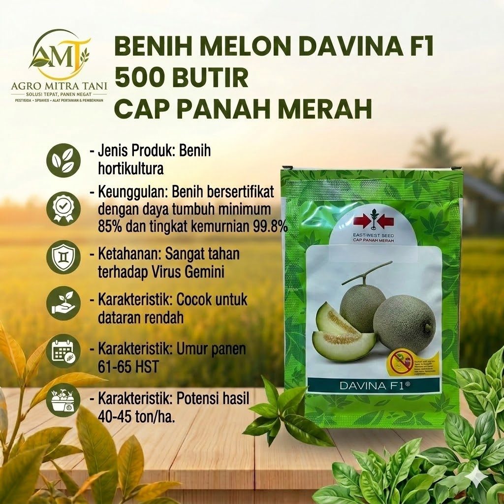 BENIH MELON DAVINA F1 500 BUTIR CAP PANAH MERAH