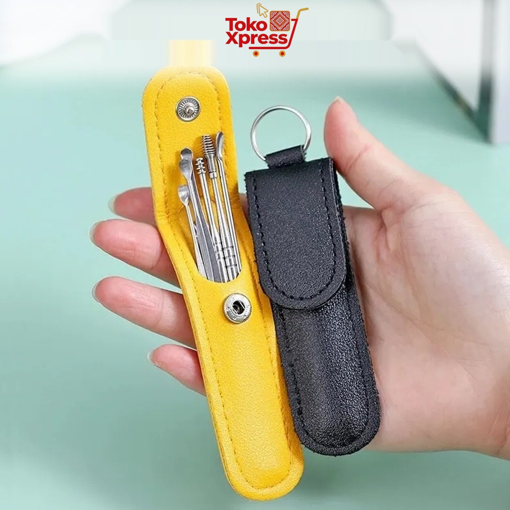 Toko Xpress Alat Pembersih Telinga Stainless Steel 6pcs Aman Dan Higienis Untuk Membersihkan Kotoran