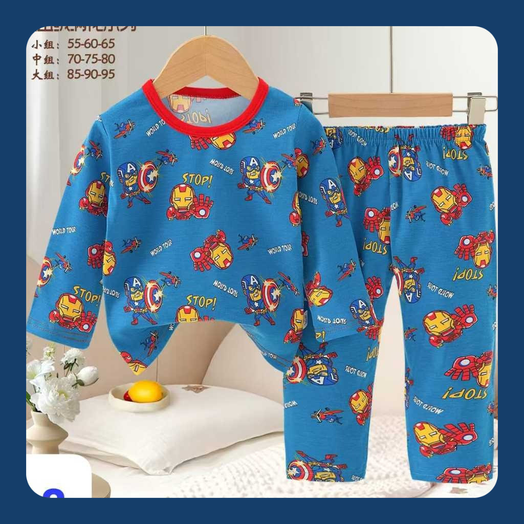 Setelan PP import organik anak 7-9 tahun  Bahan cotton organik import