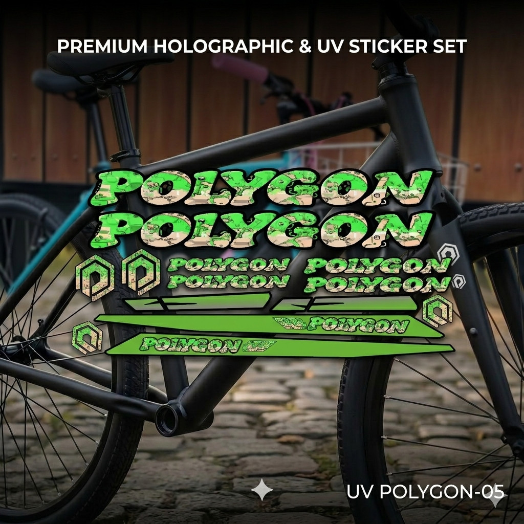 Stiker Sepeda POLYGON UV Transparan | Decal MTB Bike Kalcer | Sticker Polet Set 05