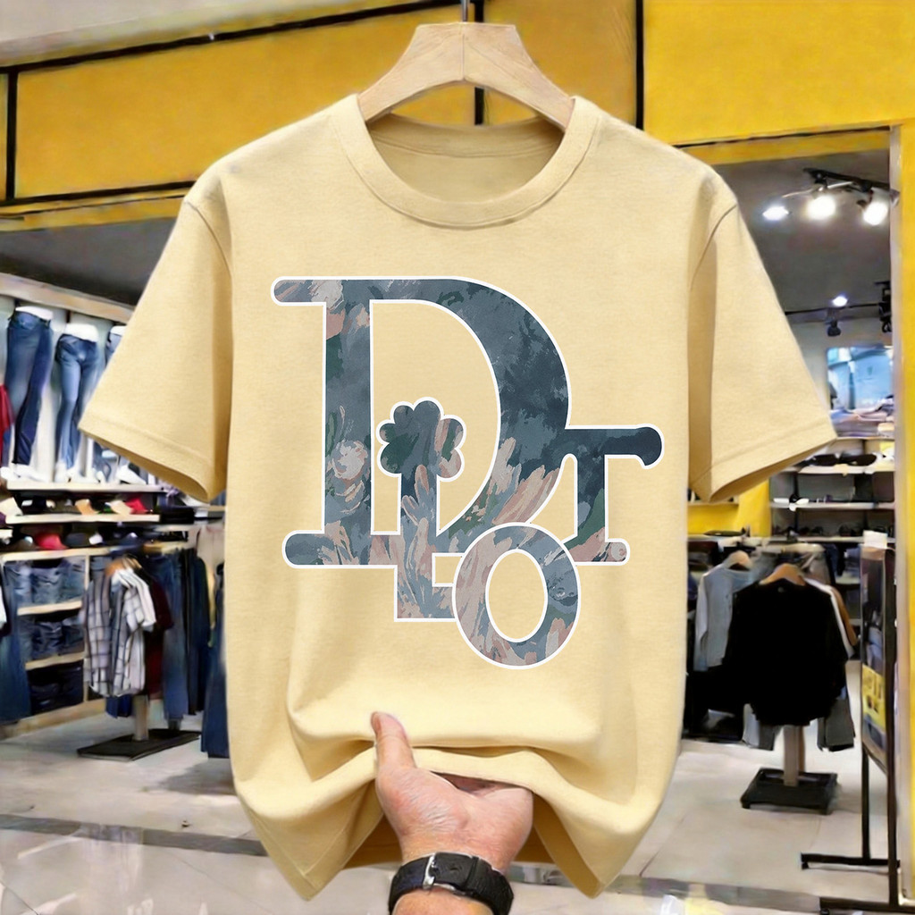 Floral Dior Style Monogram Kaos Polos Katun Premium Tebal 210GSM Original Indonesia Size Lengkap Loo