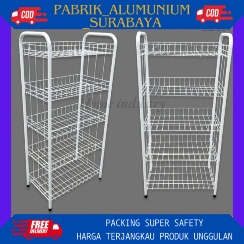 Rak serbaguna jumbo susun 5/Rak chiki/Rak besi/Rak toko/Rak display/Rak keranjang/Rak sembako