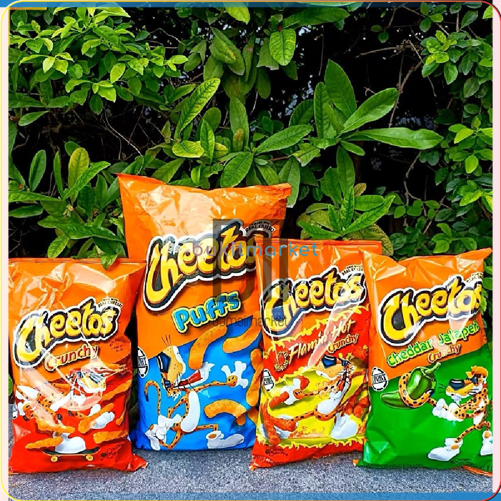 Cheetos Snack Import USA Flamin' Hot, Cheddar Jalapeno, Mac 'N Cheese - 226g - Cemilan Terbaik .