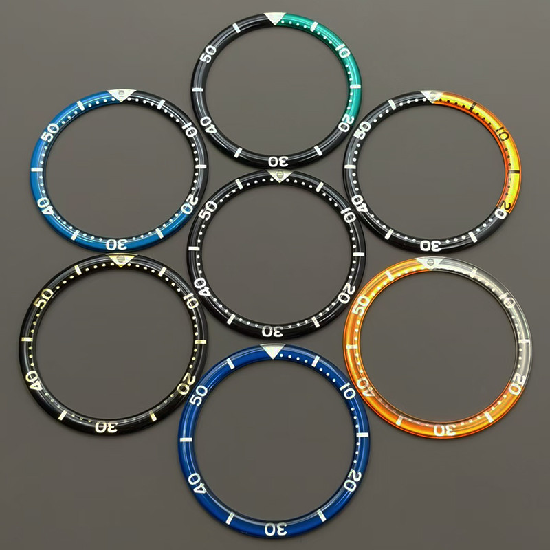 Mod 39mmx32.2mm NH35 Cases Bezel ert Flat Resin Bezel Ring Fits 6105 6309 Turtle Wat Case NH35 NH36 