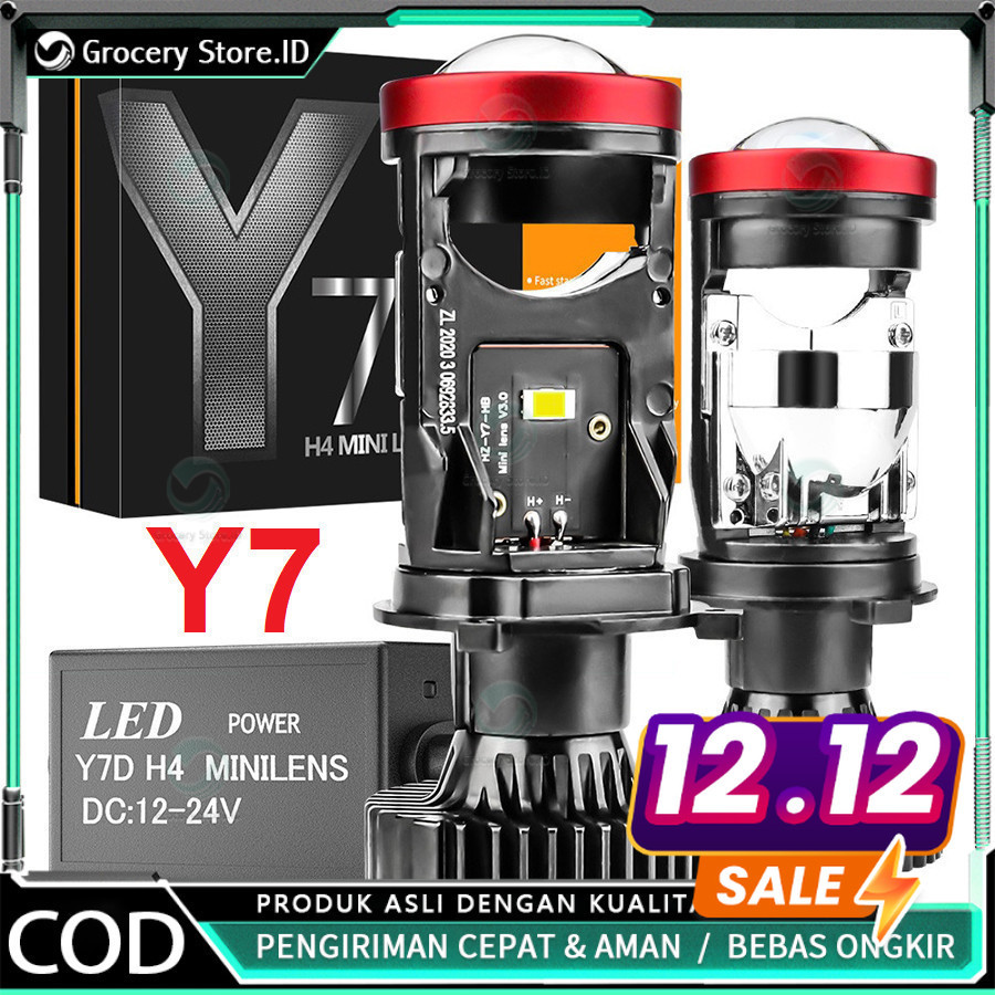 Mini Projie Y7D Y6D H4 50 Watt Original Import Super Terang Lampu LED Mini Projector Vinyx Y7-H4 65W