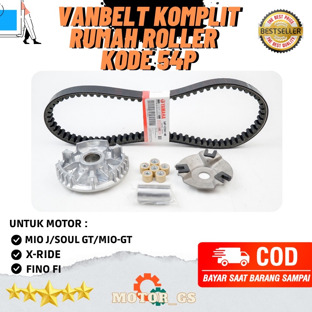 ori Van belt Mio J KOMPLIT ROLLER , Panbel  Yamaha  / Soul GT / Fino Injection 54P ASSY original pre