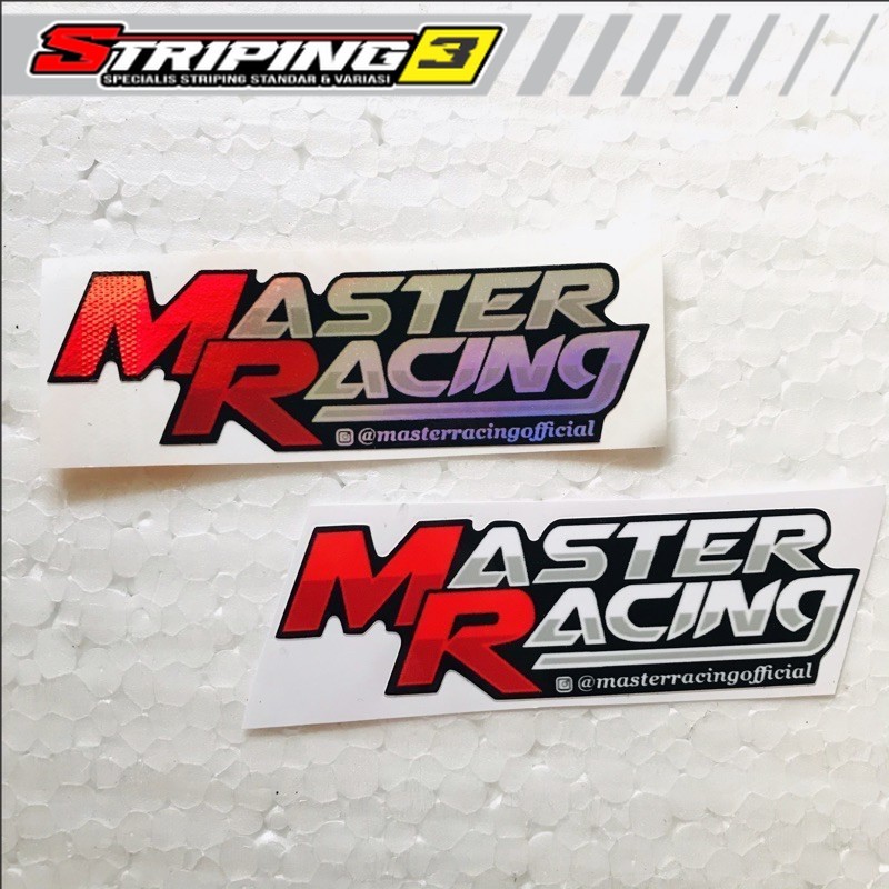 Sticker Master Racing Hologram dan Orajet Cutting Laminasi Glossy