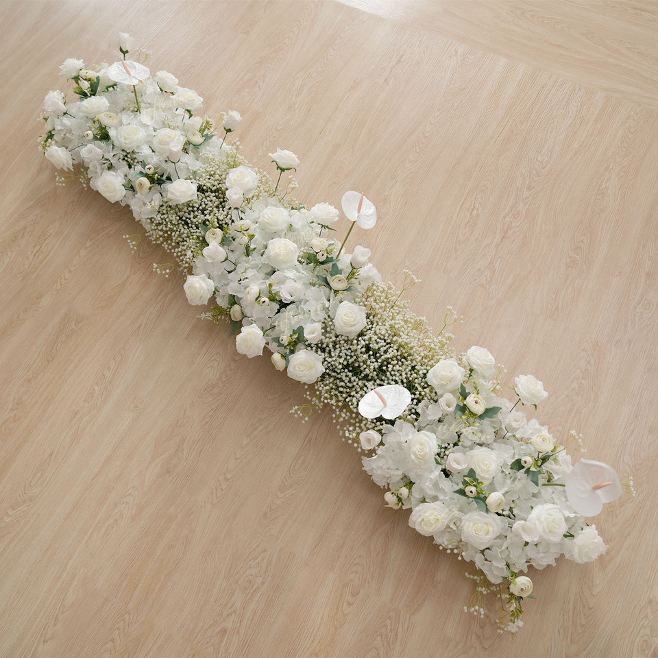 Uflower 50100cm Luxury Wedng Flower Row Artificial Backdrop Birthday Party Centerpiece Flower Event 