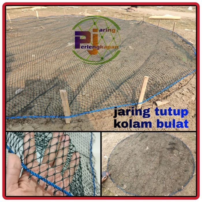 jaring tutup kolam ikan bulat diameter 2 meter
