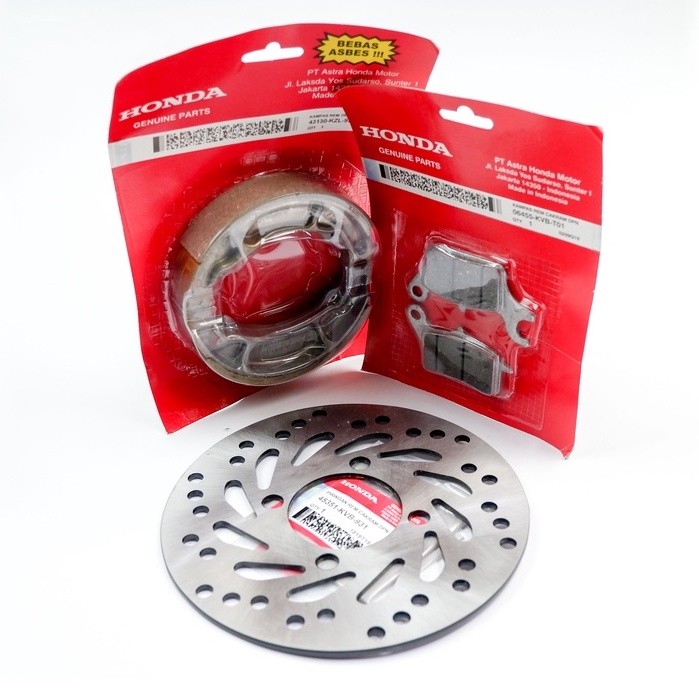 ori kampas rem cakram depan sepaket , kampas rem cakram depan + kampas belakang dan piringan beat