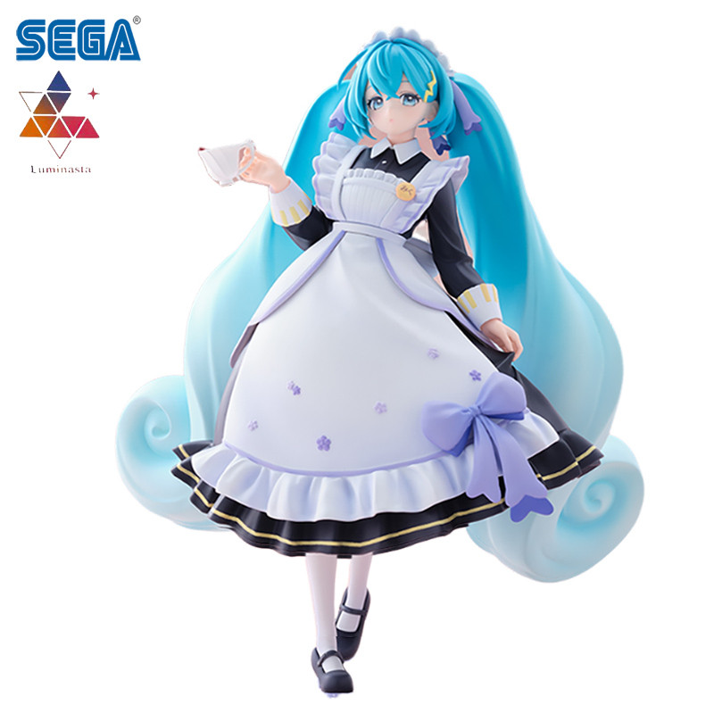 SEGA Luminasta Hatsune Miku Retro Maid PVC 21CM Anime Action Figures Model Collection Toy