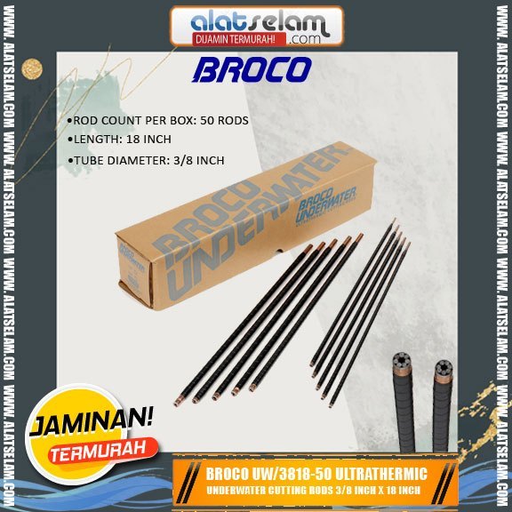 BROCO UW/3818-50 Ultrathermic Underwater Cutting Rods 3/8 inch x 18 inch – 50 Rods / Alat Las Bawah 