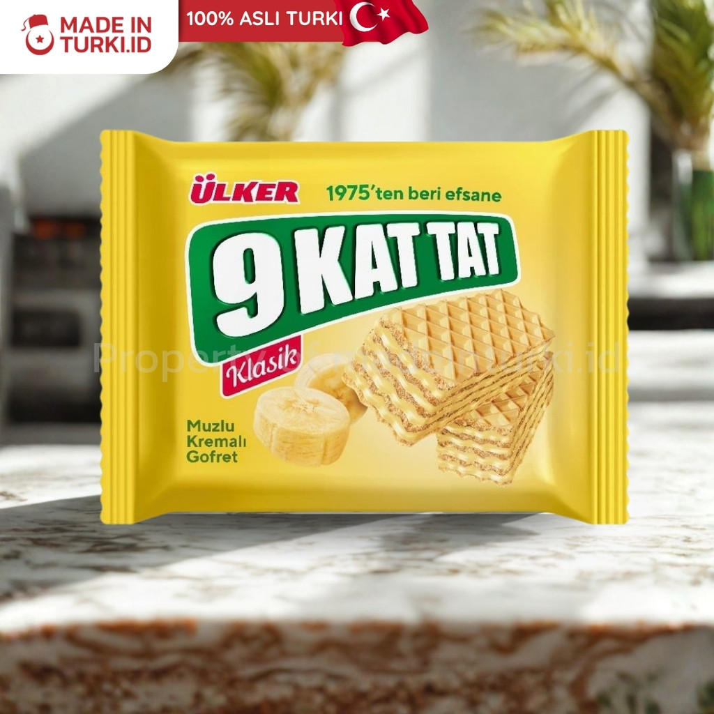 Ulker 9 KatTat Muzlu Kremali Gofret 39gr – Ulker Wafer Cream Rasa Pisang Turki 100% Original madeint