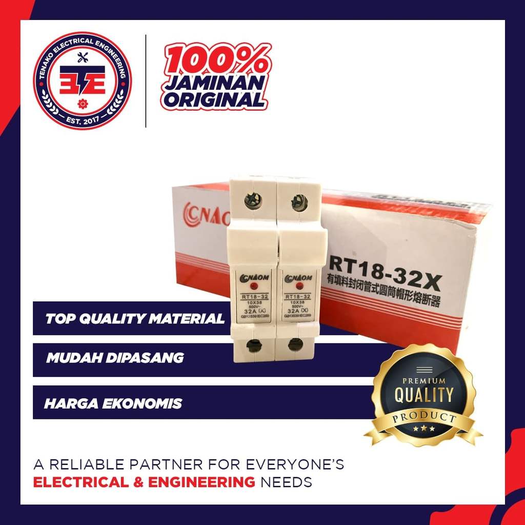 Fuse Holder 2P Rumah Fuse 10 x 38 Untuk Fuse 10x38 2 Pole / 2 Phase