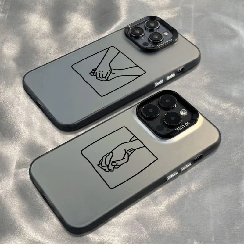 Casing HP iPhone Couple Softcase Silikon Lembut Aesthetic Korean Style Untuk 16/ 15 / 14 / 13 / 12 /