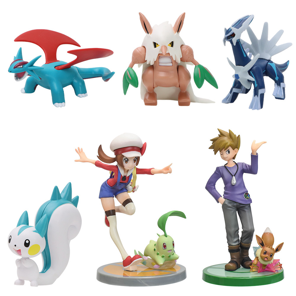 Pachirisu Dialga Salamence Pokemon Figure Model Small Toy Eevee Chikorita Shiftry Lyra and Blue Oak 