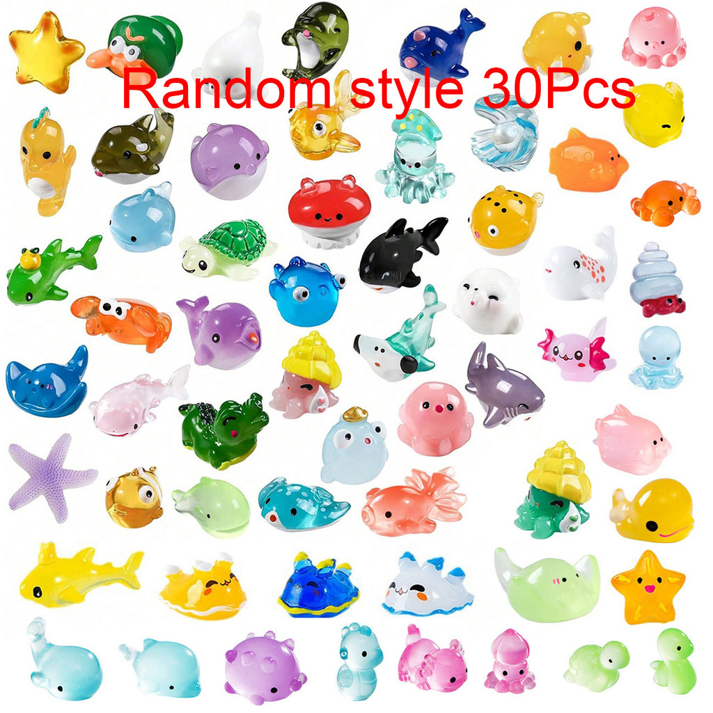Mini Ocean Resin Animals Tiny Sea Animals Figurines Marine Miniature Animals Aquarium Ornaments Home