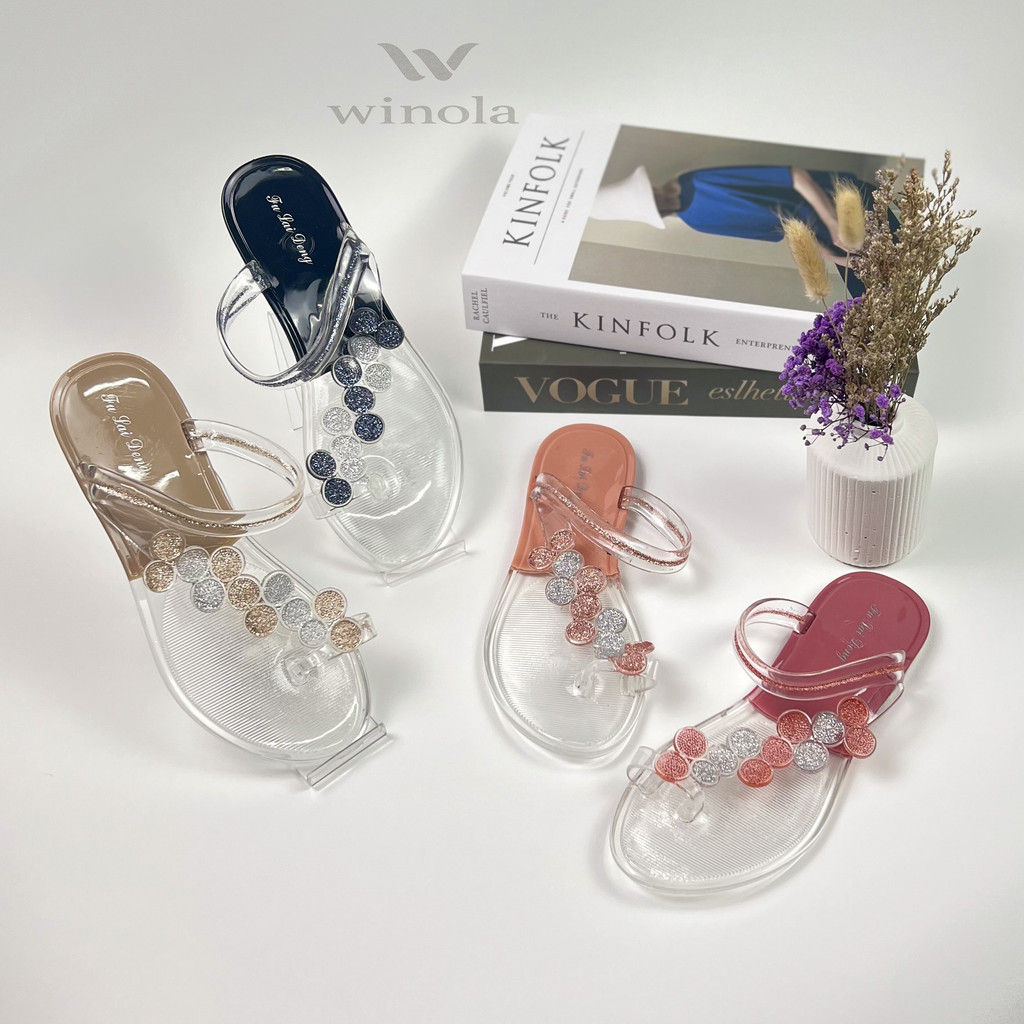 Sandal Jepit Wanita Import Jelly Kaca Tali Nadine Winola Collection WNL 050