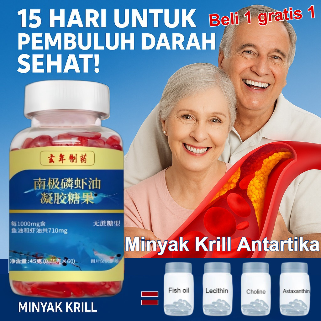 COD+Gratis Ongkir Minyak Krill Antartika/Antarctic Krill Oil/astaxanthin krill oil/Omega 3 Krill Oil