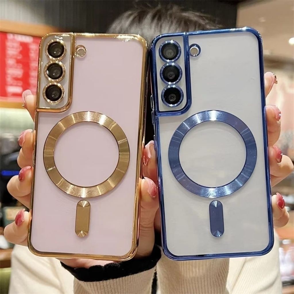 Case Magsafe Magnetic + Lensa Camere For SAMSUNG A07 A05 A05S A06  ELECTROPLATING Protector Soft Cas