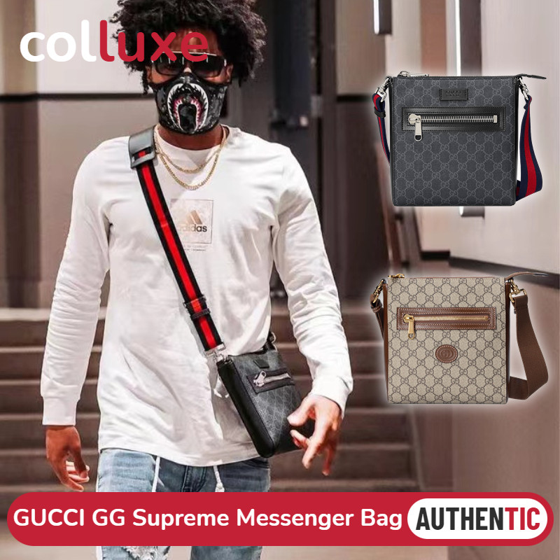 Tas Messenger Pria Kanvas Gucci GG Supreme Tas Kerja Pria