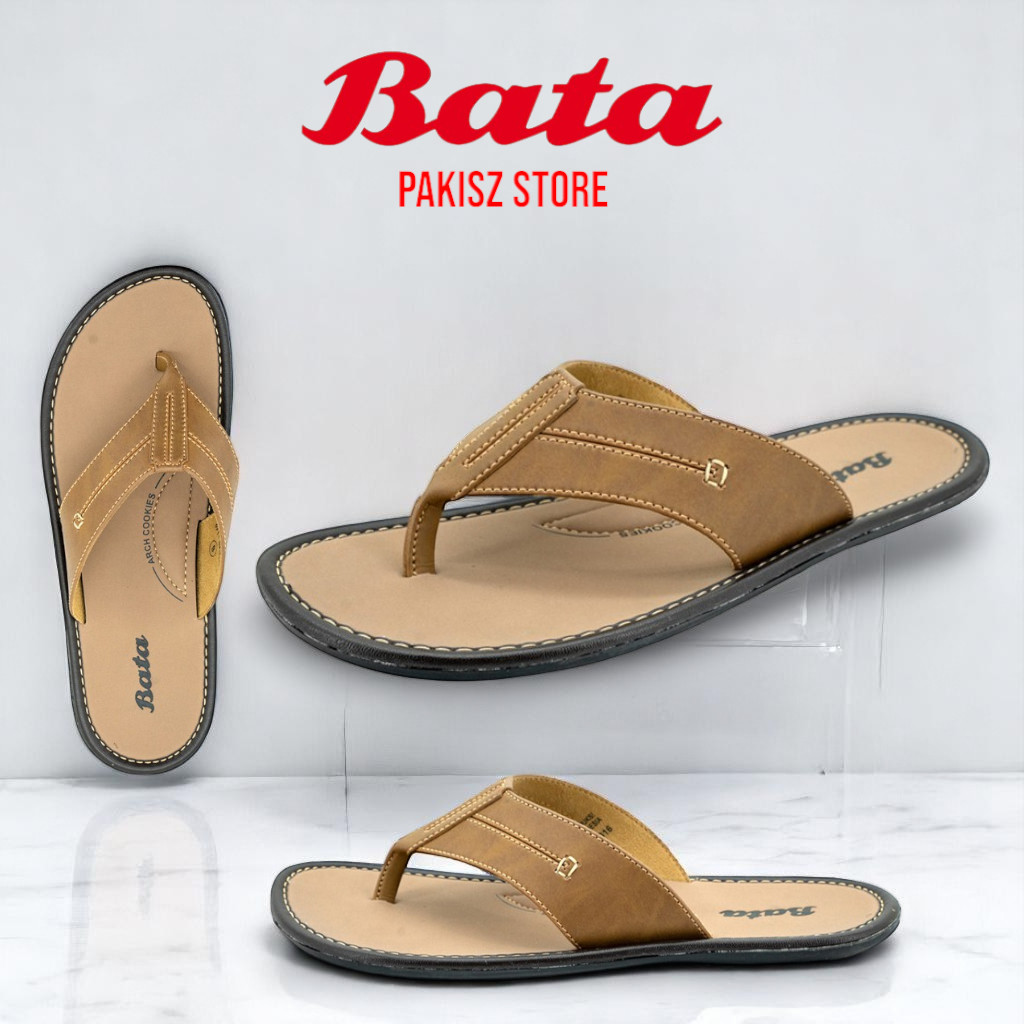Produk Sandal Kulit Jepit Bata/Sendal Pria Jepit Kulit/Sandal Bata Kulit Asli Dewasa Brown Size 39-4