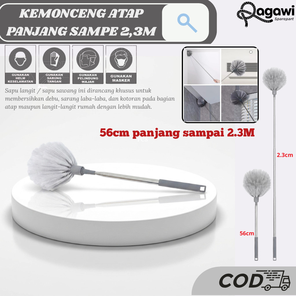 Sapu Atap Sapu Sawang Panjang 2.3 Meter Sapu Serbaguna Untuk Atap Dan Langit Langit Dust Broom Sapu
