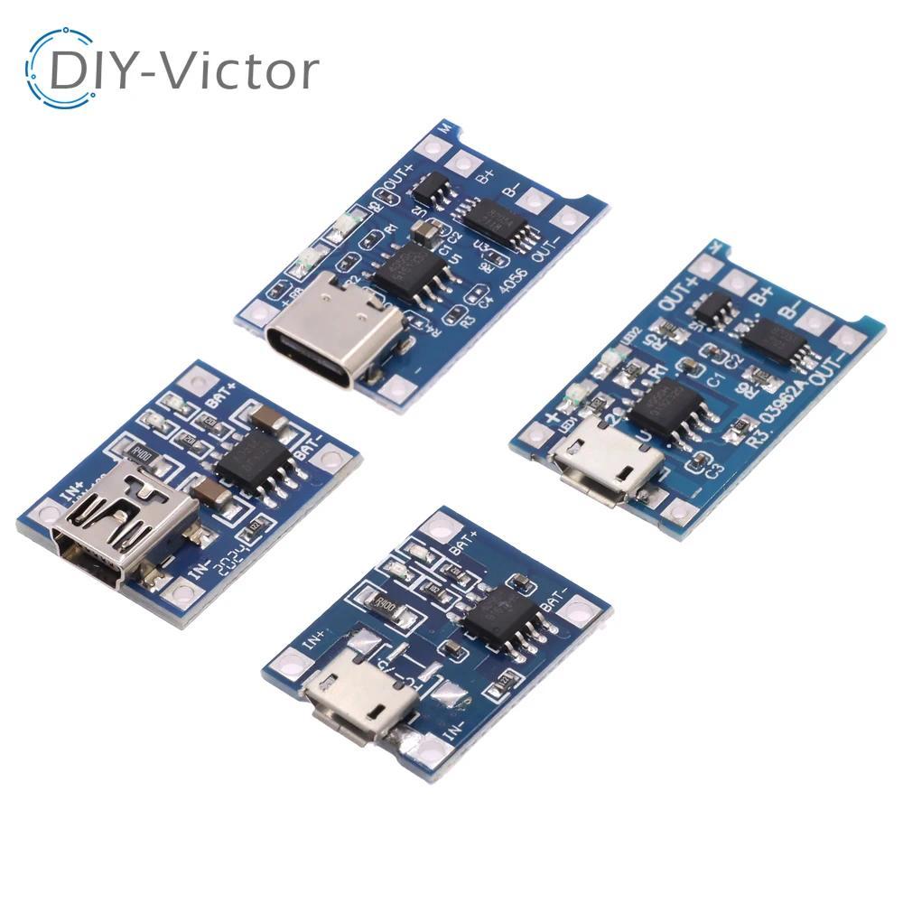10Pcs TP4056 TC4056 5V Type-C Micro USB 1A 18650 With Protection arger Lithium Battery arging Board 