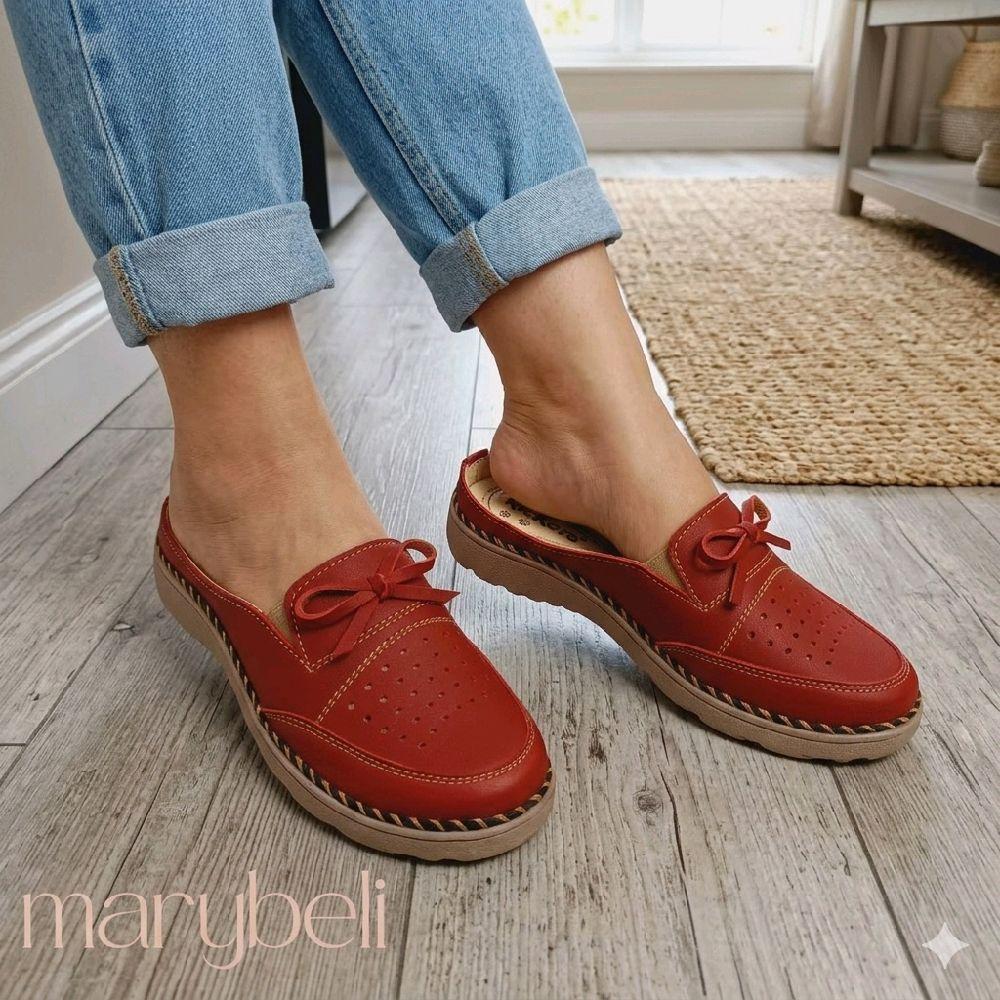 Sepatu Sandal Wanita Jumbo big size Slip-On Murah Sol Karet SL alisa05 solCoklat