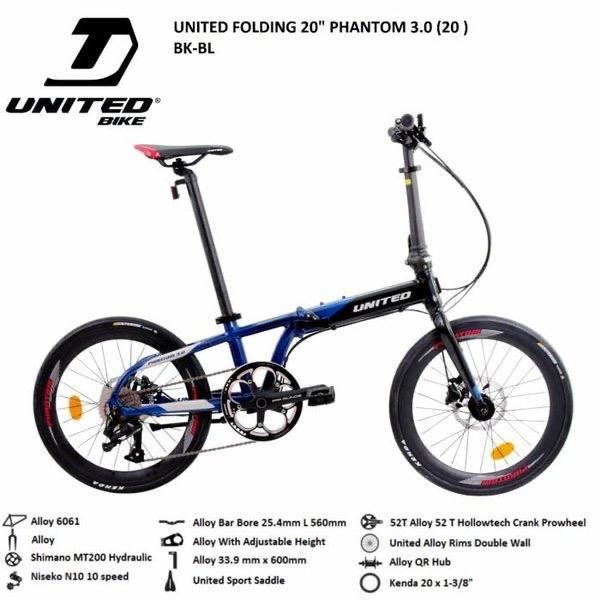 Sepeda Lipat Folding Bike 20 United Phantom 3.0