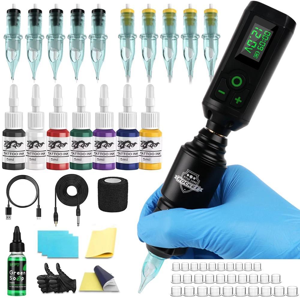 Tattoo Pen Set Cartridge Tattoo Machine Kit Tattoo Kit Tattoo Pen Kit for Beginners Rotary Tattoo Pe