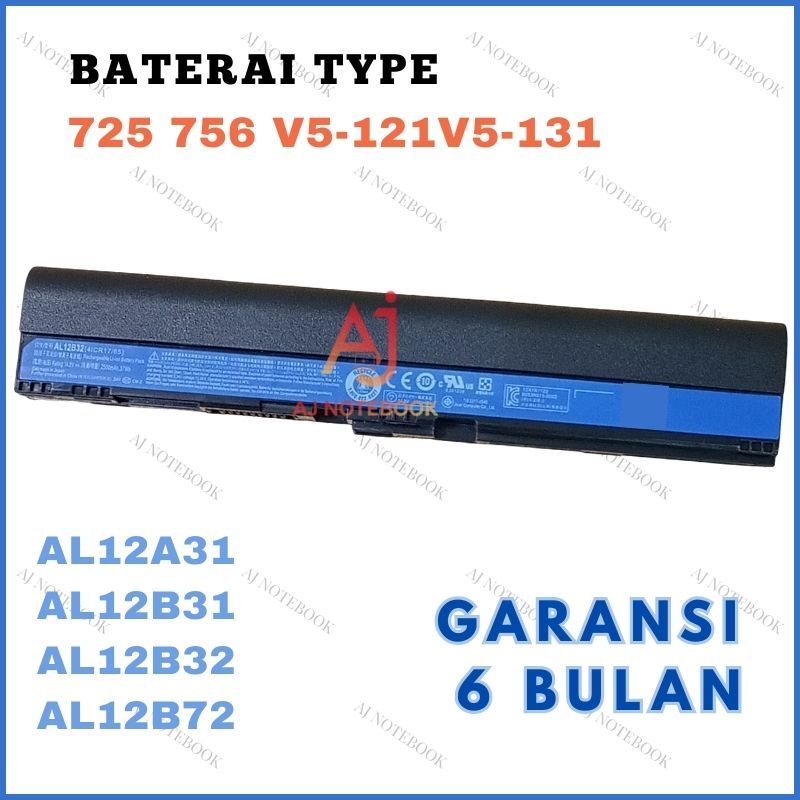 Baterai For Acer 725 756 AL12A31 AL12B31 AL12B32 AL12X32 AL12B72 -AJNB
