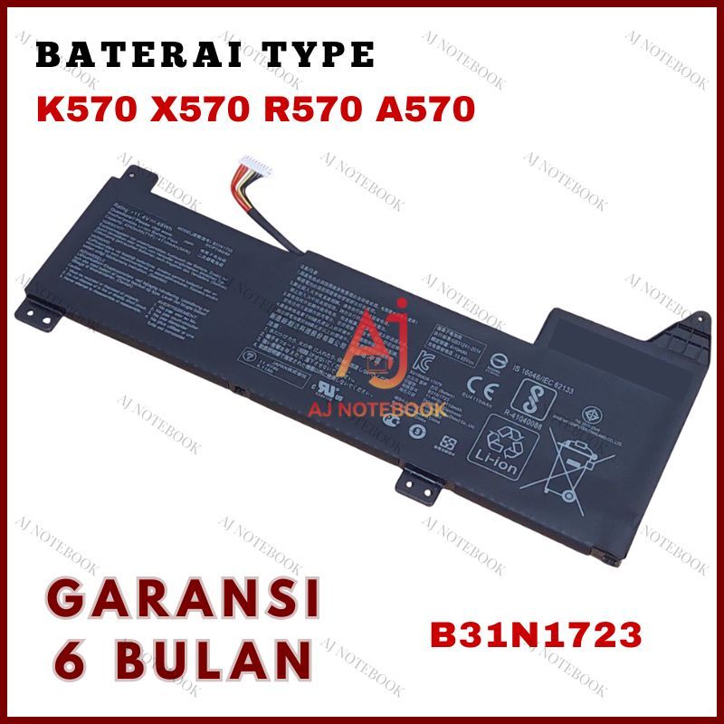 Baterai For Asus X570ZD X570FD FX570ZD-DM196T FX570UD-I7G1050 B31N1723 -AJNB