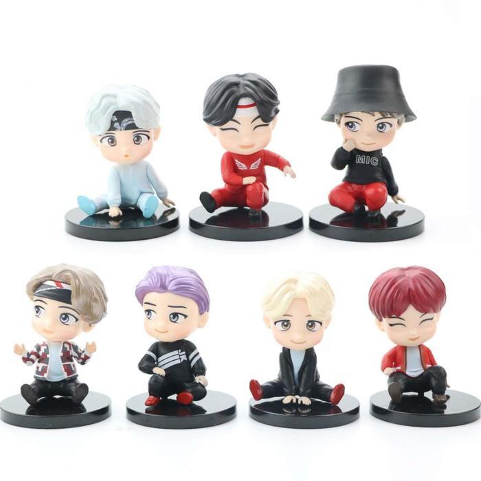 PROMO Action Figure BTS KPOP - Figure set isi 7 - chibi - BTS DUDUK