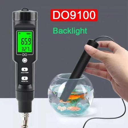 Pengukur Oksigen Terlarut Portabel DO9100 Dissolved Oxygen Meter Digital Tester Air Backlight Suhu