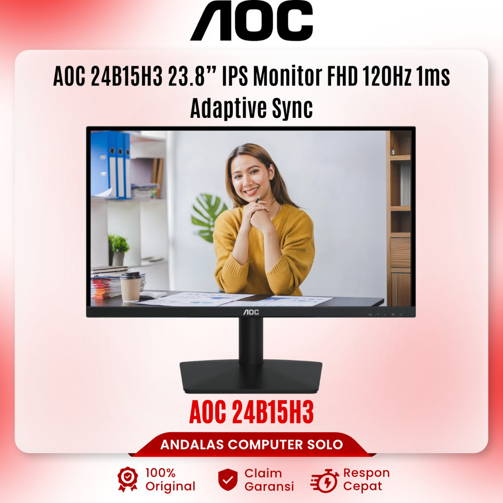 AOC 24B15H3 Monitor IPS FHD 23.8 inch 120Hz Gaming Monitor