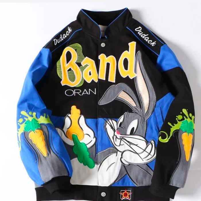 Varsity Jacket Dudack unisex bunny jaket baseball jacket vintage bunny - S