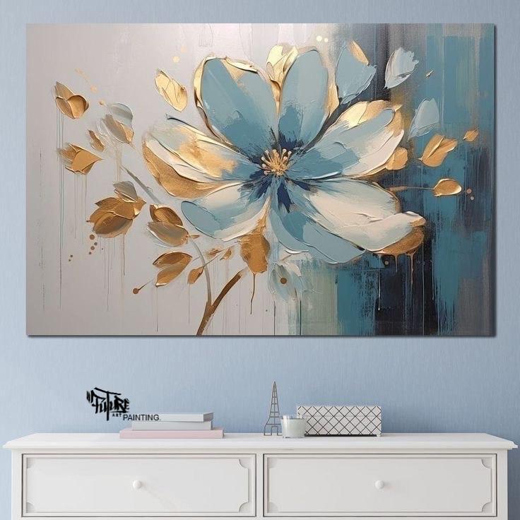 Lukisan Bunga Cantik Hiasan Tempel Dinding Kamar Tidur Elegant - Future Art Painting